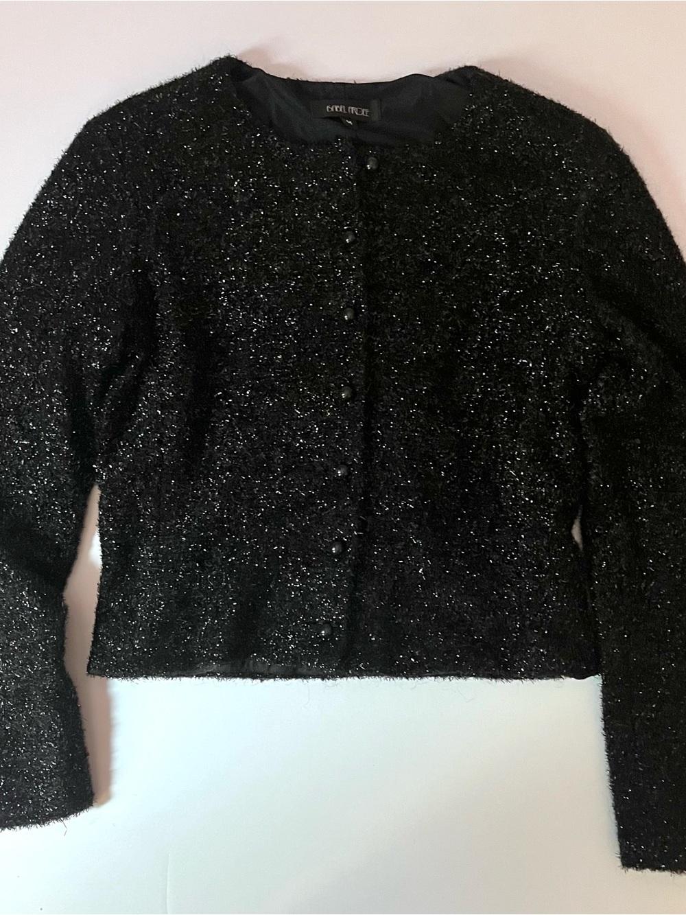 VTG 90s Isabel Ardee Metallic Mohair Shimmer Knit Cardigan Sweater Jacket M